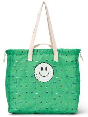 Boulevard NEW Shelly Packable Shopping Bag Golf Themed Print Two Handle Lengths